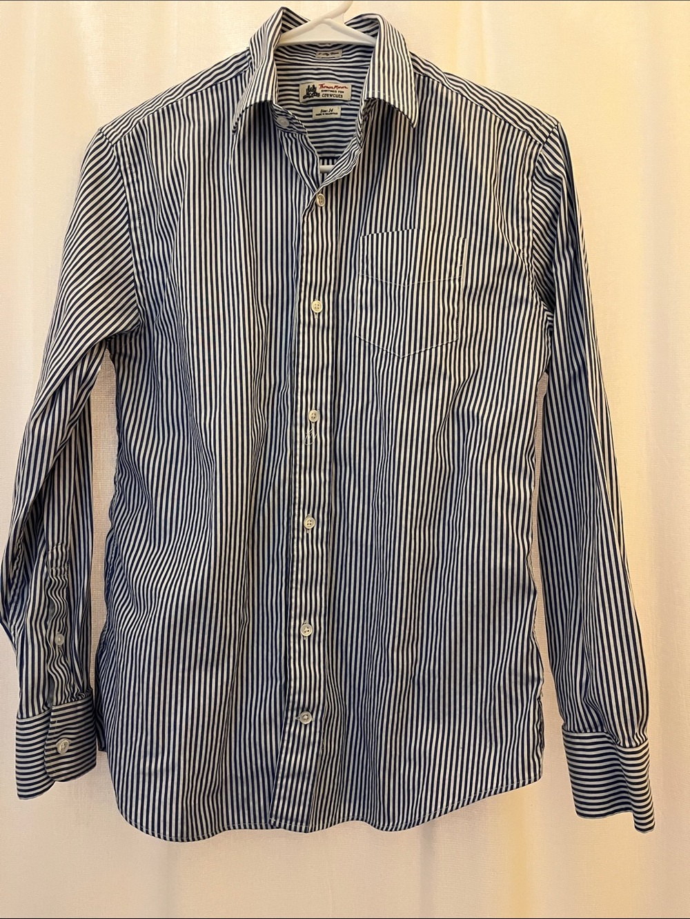 Crewcuts Blue and White Striped Button-Down Shirt Size 14